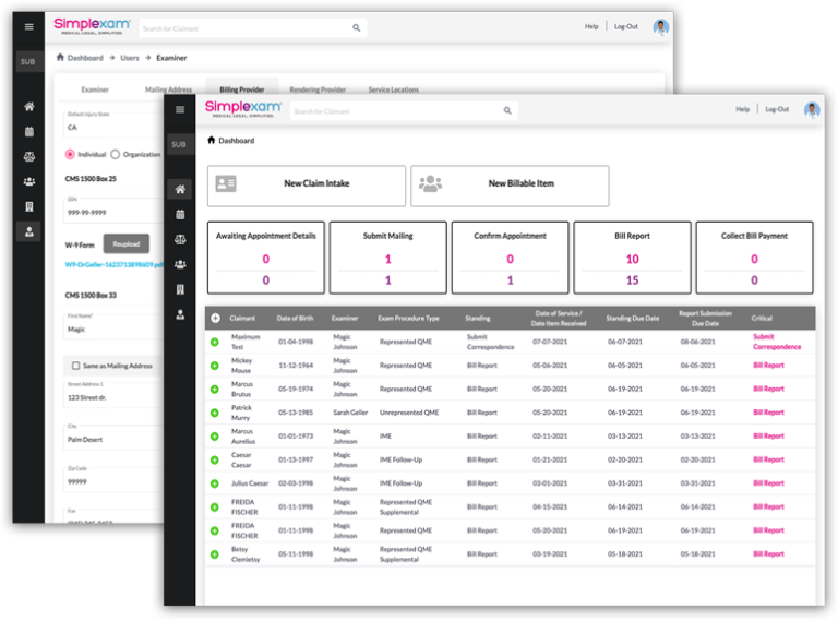 Qme Asme QME, AME, IME, SIBTF - Case Management Software | Simplexam
